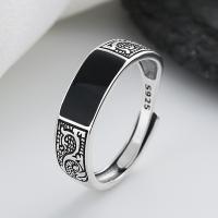 925 Sterling Silver Finger Rings Antique finish fashion jewelry & Unisex & epoxy gel nickel lead & cadmium free 6mm Sold By PC