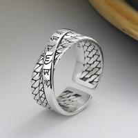 Solidny srebrny pierścień, 925 Srebro, biżuteria moda & dla obu płci, bez zawartości niklu, ołowiu i kadmu, 6mm, sprzedane przez PC