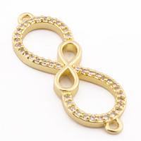 Cubic Zirconia Micro Pave Brass Connector Infinity high quality gold color plated DIY & micro pave cubic zirconia nickel lead & cadmium free Approx 1mm Approx Sold By Lot