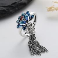 925 Sterling Silver Finger Rings Flower Antique finish fashion jewelry & for woman & epoxy gel nickel lead & cadmium free 11mm Sold By PC