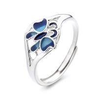 925 Sterling Silver Finger Rings, Butterfly, Antique finish, fashion jewelry & for woman & enamel, nickel, lead & cadmium free, 10.8mm, Sold By PC