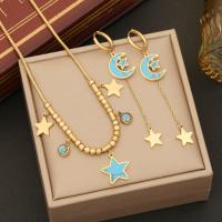 Fashion Stainless Steel Jewelry Sets 316 Stainless Steel with turquoise with 1.97inch extender chain plated fashion jewelry & for woman nickel lead & cadmium free Length Approx 15.75 Inch Sold By PC