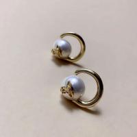 Zinc Alloy Stud Earring with Plastic Pearl plated fashion jewelry & for woman nickel lead & cadmium free Sold By Pair