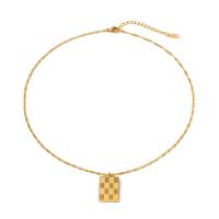 Edelstahl Schmuck Halskette, 304 Edelstahl, mit Verlängerungskettchen von 1.97inch, Modeschmuck & für Frau, goldfarben, 19.90mm, verkauft per ca. 16.34 ZollInch Strang