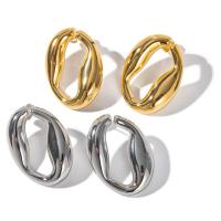 Stainless Steel Stud Earrings, 304 Stainless Steel, Vacuum Ion Plating, fashion jewelry & for woman, more colors for choice, 31.70x23.80mm, Sold By Pair