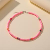 Fashion halskæde smykker, Polymer Clay, med 1.97inch extender kæde, mode smykker & for kvinde, flere farver til valg, Længde Ca. 16.54 inch, Solgt af PC
