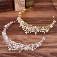 Bridal Tiaras Zinc Alloy with Crystal & Plastic Pearl fashion jewelry & for woman & with rhinestone nickel lead & cadmium free Inner Approx 155mm Sold By PC