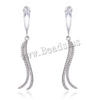 Fashion Fringe Earrings Brass plated micro pave cubic zirconia & for woman nickel lead & cadmium free Sold By Pair