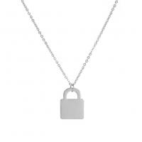 Edelstahl Schmuck Halskette, 304 Edelstahl, mit Verlängerungskettchen von 5cm, Türschloss, Modeschmuck & für Frau, keine, 15x20mm, Länge 45 cm, verkauft von PC