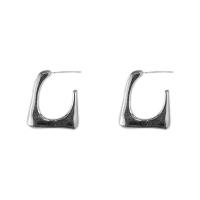 Brass Stud Earring, Copper Alloy, silver color plated, fashion jewelry & for woman, nickel, lead & cadmium free, 18x23mm, Sold By Pair