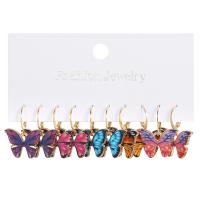 Tibetan Style Earring Set, Butterfly, 5 pieces & fashion jewelry & different styles for choice & for woman, more colors for choice, nickel, lead & cadmium free, Sold By Set