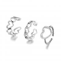 Zinc Alloy Ring Set Heart plated fashion jewelry & for woman & hollow nickel lead & cadmium free Sold By Set