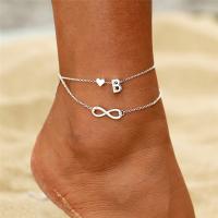 Tibetan Style Anklet, with 6cm extender chain, Double Layer & fashion jewelry & different styles for choice & for woman, silver color, nickel, lead & cadmium free, Length:Approx 20 cm, Sold By PC