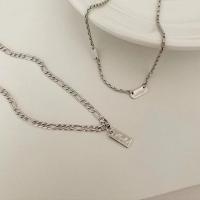 Tibetan Style Jewelry Necklace, with 7cm extender chain, silver color plated, Double Layer & fashion jewelry & for woman, nickel, lead & cadmium free, Length:Approx 35 cm, Approx 40 cm, Sold By PC