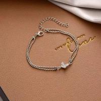 Tibetan Style Bracelet, with 5cm extender chain, silver color plated, fashion jewelry & for woman & with rhinestone, nickel, lead & cadmium free, Length:Approx 15 cm, Sold By PC