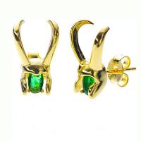 Zinc Alloy Stud Earring gold color plated fashion jewelry & for woman & with rhinestone two different colored 18mm Sold By Pair