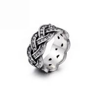 Rhinestone-Edelstahl -Finger-Ring, 304 Edelstahl, handgemacht, Modeschmuck & unisex & verschiedene Größen vorhanden & mit Strass, 10x16x6mm, verkauft von Strang