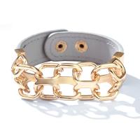 Bracelets cordon PU, cuir PU, avec alliage de zinc, Placage de couleur d'or, bijoux de mode & pour femme, plus de couleurs à choisir, Longueur:24 cm, Vendu par PC