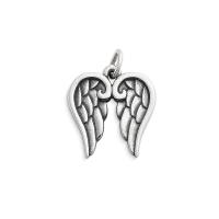 Stainless Steel Pendants, 316L Stainless Steel, Wing Shape, Vacuum Ion Plating, vintage & DIY & blacken, silver color, 20x20mm, Sold By PC