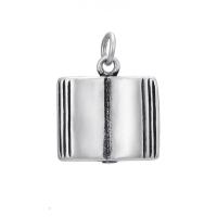 Stainless Steel Pendants, 316L Stainless Steel, Vacuum Ion Plating, vintage & DIY & blacken, silver color, 15x18mm, Sold By PC