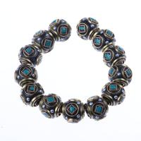 Brass Spacer Beads with Clay Round plated vintage & DIY mixed colors nickel lead & cadmium free Sold By PC