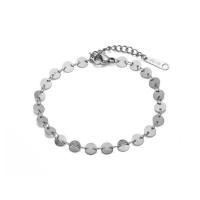 Stainless Steel Jewelry Bracelet, 316L Stainless Steel, with 3cm extender chain, Flat Round, Vacuum Ion Plating, fashion jewelry & for woman, more colors for choice, Length:Approx 15 cm, Sold By PC