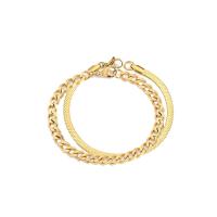 Stainless Steel Jewelry Bracelet 316L Stainless Steel Vacuum Ion Plating Double Layer & fashion jewelry & for woman 4mm Length Approx 18 cm Sold By Set