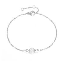 Stainless Steel Jewelry Bracelet 316L Stainless Steel with Plastic Pearl with 3cm extender chain Round Vacuum Ion Plating fashion jewelry & for woman 5mm Length Approx 15 cm Sold By PC