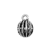Tibetan Style Pendants, Round, antique silver color plated, vintage & DIY & hollow, nickel, lead & cadmium free, 11x15mm, Sold By PC