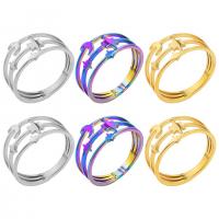 Vinger Ring in edelstaal, 304 roestvrij staal, Verstelbare & mode sieraden & uniseks, meer kleuren voor de keuze, Maat:8, Verkocht door PC