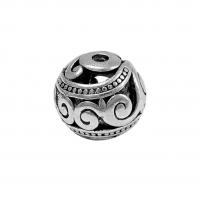 Tibetan Style Spacer Beads, Round, antique silver color plated, vintage & DIY & hollow, nickel, lead & cadmium free, 14x15mm, Sold By PC