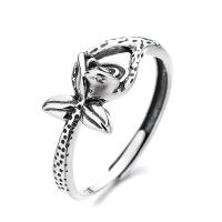 925 Sterling Silver Finger Rings Rose Antique finish fashion jewelry & for woman nickel lead & cadmium free 10mm Sold By PC