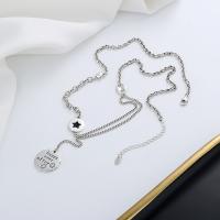 925 Sterling Silver Necklaces with 1.97inch extender chain Antique finish fashion jewelry & for woman nickel lead & cadmium free 18mm Length Approx 19.7 Inch Sold By PC