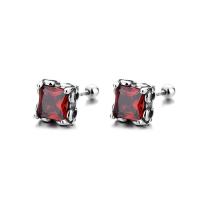 925 Sterling Silver Stud Earrings, Antique finish, fashion jewelry & micro pave cubic zirconia & for woman, more colors for choice, nickel, lead & cadmium free, 8mm, Sold By Pair