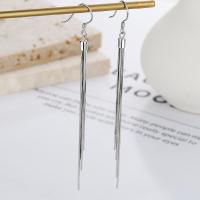 Fashion Fringe Earrings, 925 Sterling Silver, plated, fashion jewelry & for woman, more colors for choice, nickel, lead & cadmium free, 75mm, Sold By Pair