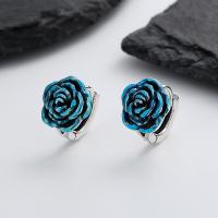 925 Sterling Silver Lever Back Earring Rose Antique finish fashion jewelry & for woman nickel lead & cadmium free 11mm Sold By Pair