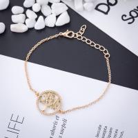 Tibetan Style Bracelet, with 1.97inch extender chain, Tree, plated, fashion jewelry & Unisex & with rhinestone, more colors for choice, nickel, lead & cadmium free, Length:Approx 7.09 Inch, Sold By PC