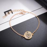 Brass Bracelet & Bangle, with 1.97inch extender chain, plated, fashion jewelry & Unisex & with rhinestone, more colors for choice, nickel, lead & cadmium free, Length:Approx 6.69 Inch, Sold By PC
