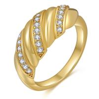 Cubic Zirconia Micro Pave Brass Ring plated fashion jewelry & for woman & with cubic zirconia nickel lead & cadmium free Sold By PC