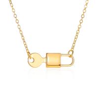Zinc Alloy Jewelry Necklace with 1.97inch extender chain Lock and Key gold color plated fashion jewelry & for woman golden nickel lead & cadmium free Sold Per Approx 19.69 Inch Strand