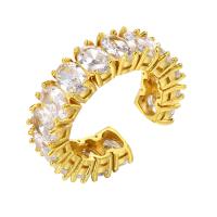 Cubic Zirconia Micro Pave Brass Ring, different styles for choice & for woman & with cubic zirconia, golden, nickel, lead & cadmium free, Sold By PC