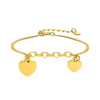 Stainless Steel Jewelry Bracelet 304 Stainless Steel Heart Vacuum Ion Plating fashion jewelry & for woman golden Length Approx 7.48 Inch Sold By PC
