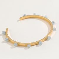 Messing Armbanden, met Glazen kralen, gepolijst, mode sieraden & voor vrouw, gouden, nikkel, lood en cadmium vrij, 63*58mm, Verkocht door PC