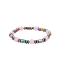 Bracelet Bijoux magnétiques, hématite magnétique, avec Des billes de verre, bijoux de mode & pour homme, Vendu par Environ 7.09-7.48 pouce brin