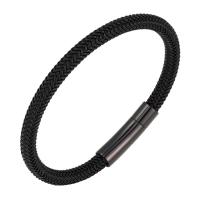 Bracelets cordon PU, acier inoxydable 316L, avec cuir PU, longueur différente pour le choix & pour homme, plus de couleurs à choisir, Vendu par PC