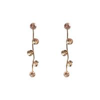 Cubic Zirconia Micro Pave Brass Earring Copper Alloy real gold plated fashion jewelry & micro pave cubic zirconia & for woman Sold By Pair