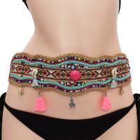 Decorative Belt, Cloth, with Seedbead, handmade, Bohemian style & for woman, nickel, lead & cadmium free, Sold By PC
