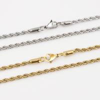 Stainless Steel Chain Necklace 304 Stainless Steel Galvanic plating French Rope Chain & fashion jewelry & polished & DIY & Unisex Sold By Bag