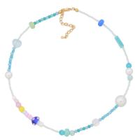 Cristal de murano collar, con Seedbead, con 2inch extender cadena, Joyería & para mujer, longitud:aproximado 15.7 Inch, Vendido por UD