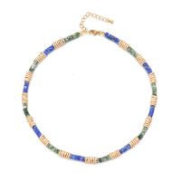 Messing Halskette, mit Naturstein, mit Verlängerungskettchen von 2inch, vergoldet, Modeschmuck & für Frau, Länge:ca. 16.1 ZollInch, verkauft von PC